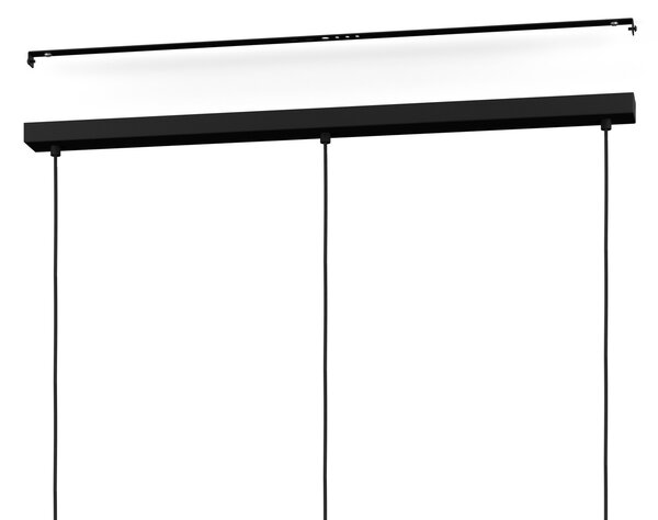 EGLO Lampă suspendată Klinsdale, negru/maro, cu 3 lumini., reglabil, Negru, Camera de zi / sufragerie, Metal, Design industrial