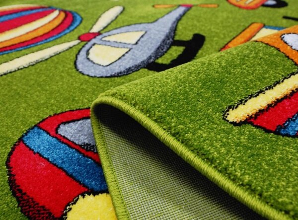 Model Copii 11242, Covor Dreptunghiular, 160 x 230 cm, Verde Dreptunghi, Verde, 160x230