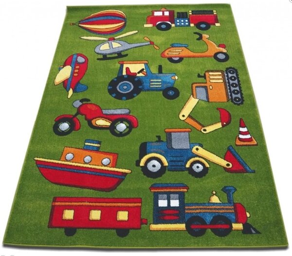 Model Copii 11242, Covor Dreptunghiular, 160 x 230 cm, Verde Dreptunghi, Verde, 160x230