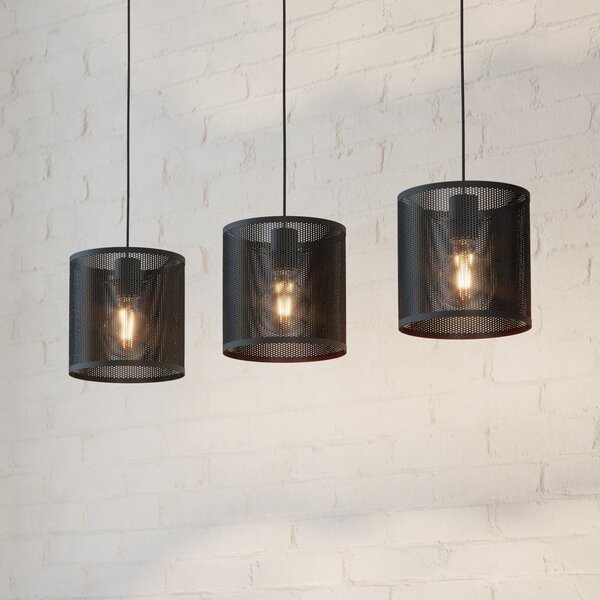 EGLO Manby lampă suspendată, lungime 90 cm, negru, 3 lumini, oțel, reglabil, Negru, Camera de zi / sufragerie, Metal, Design industrial