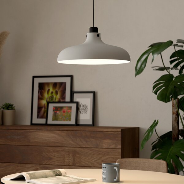 EGLO Matlock lampă suspendată, Ø 38 cm, gri/negru, oțel, reglabil, Gri, Camera de zi / sufragerie, Metal, Design industrial