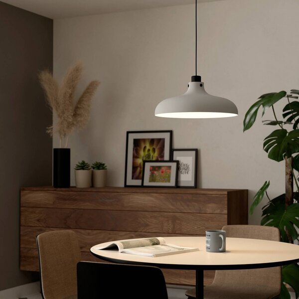 EGLO Matlock lampă suspendată, Ø 38 cm, gri/negru, oțel, reglabil, Gri, Camera de zi / sufragerie, Metal, Design industrial