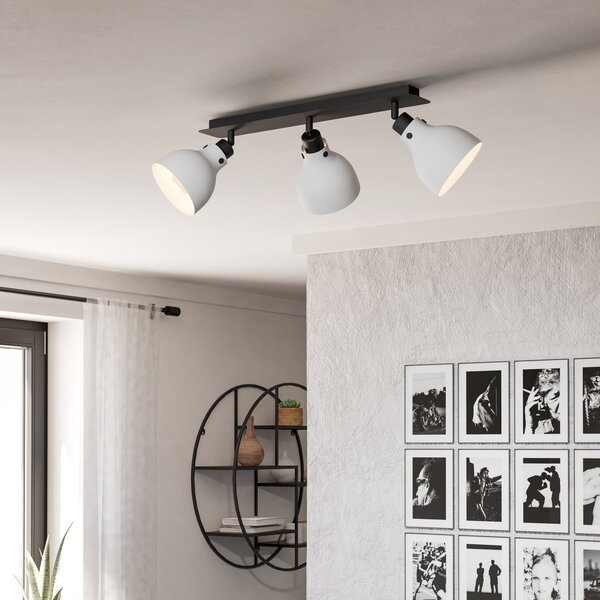 EGLO Spot de plafon Matlock, lungime 74 cm, gri/negru, 3 lumini., reglabil, Negru, Camera de zi / sufragerie, Metal, Design industrial