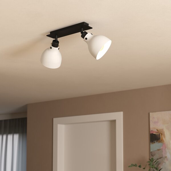 EGLO Spot de plafon Matlock, lungime 52 cm, gri/negru, 2 lumini., reglabil, Negru, Camera de zi / sufragerie, Metal, Design industrial