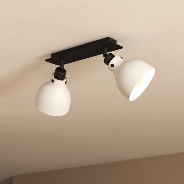 EGLO Spot de plafon Matlock, lungime 52 cm, gri/negru, 2 lumini., reglabil, Negru, Camera de zi / sufragerie, Metal, Design industrial