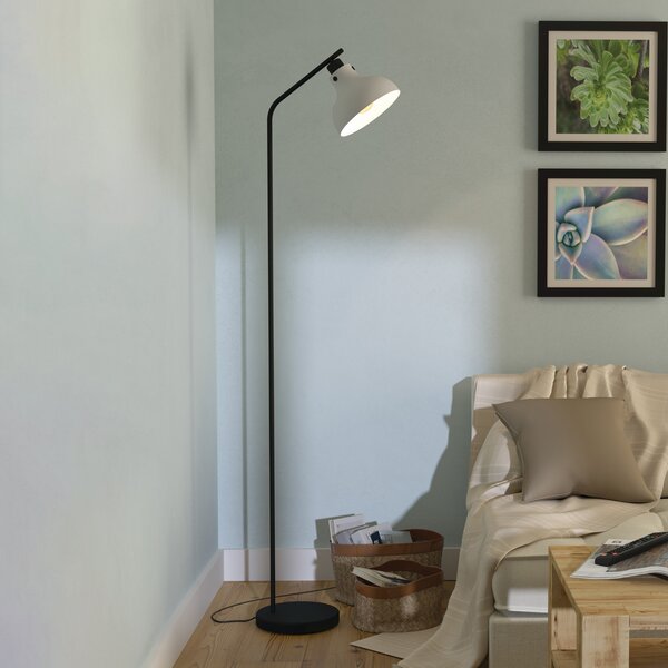 EGLO Lampă de podea Matlock, înălțime 158 cm, gri/negru, Negru, Camera de zi / sufragerie, Metal, Design industrial