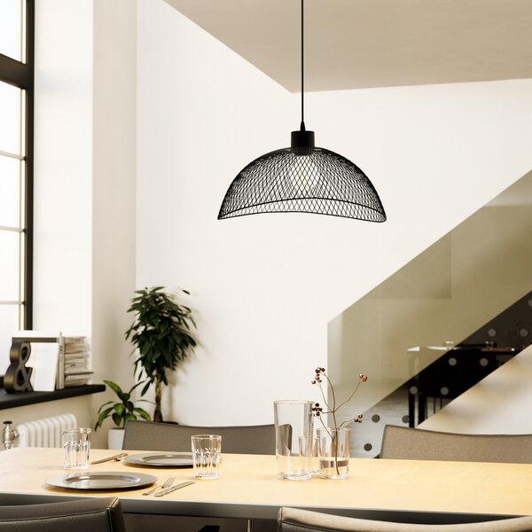 EGLO Suspensie Pompeya, lungime 45 cm, negru, oțel, reglabil, Negru, Camera de zi / sufragerie, Metal, Modern