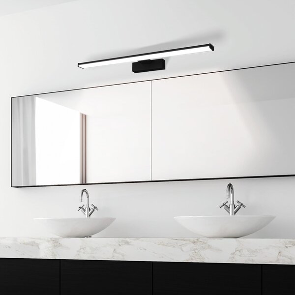 EGLO Aplică LED Pandella 1, lungime 60 cm, negru, aluminiu, Negru, Baie, Aluminiu, Modern