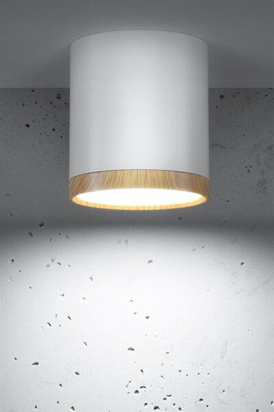 Candellux Tuba lampă de tavan 1x5 W alb-lemn 2273624