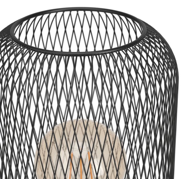 EGLO Lampă de masă Wrington, înălțime 28,5 cm, negru, oțel, Negru, Camera de zi / sufragerie, Metal, Modern