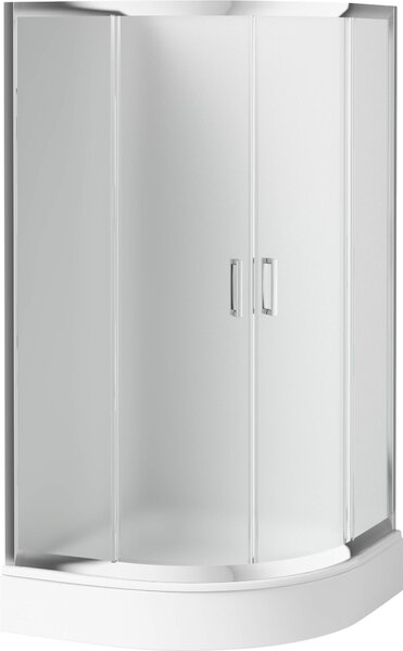 Deante Funkia, duș sfert de cerc cu ușă glisantă 80x80 cm, înălțime 170 cm, sticlă mată 5 mm, profil cromat, KYP_654K