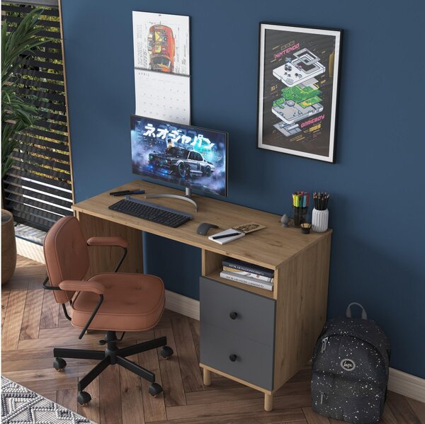 Masă PC Sikine 3 (nuc + antracit). 1094989
