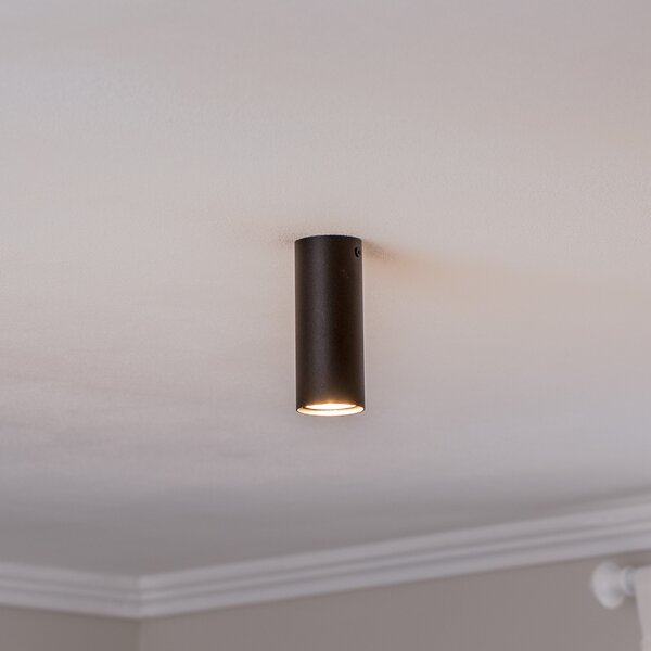 EMIBIG LIGHTING Spot de tavan Tecno 1S, oțel, GU10, înălțime 15 cm, negru, reglabil, Negru, Camera de zi / sufragerie, Metal, Modern