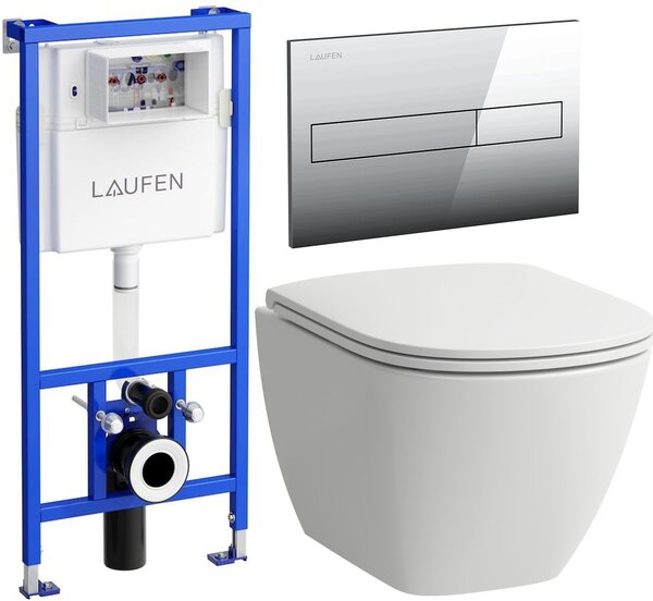 Set vas WC Laufen Lua H8200830000001, cadru încastrat Laufen Lis H8946600000001, H8910830000001, H8956610040001