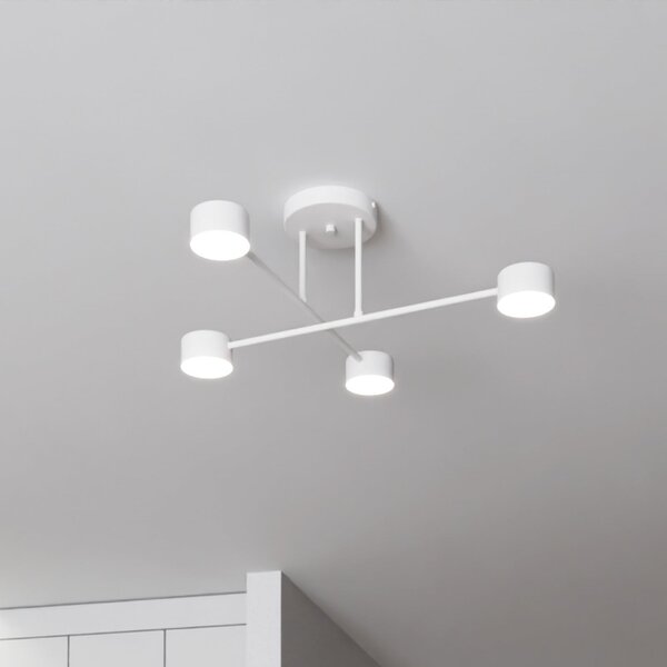 EMIBIG LIGHTING Plafonieră Modus 4, oțel, 4 becuri, GX53, alb, reglabil, Alb, Camera de zi / sufragerie, Metal, Modern
