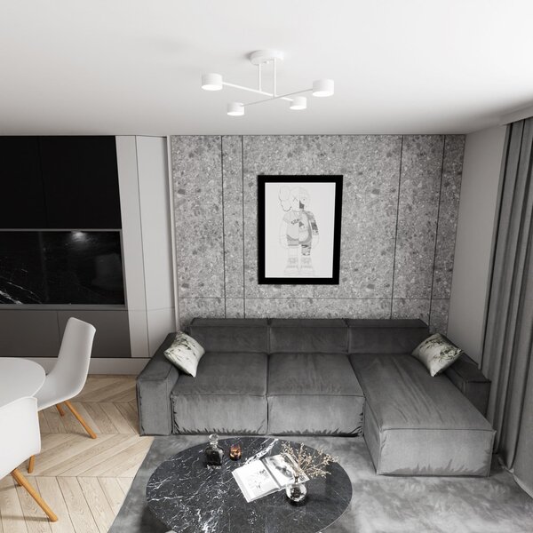 EMIBIG LIGHTING Plafonieră Modus 4, oțel, 4 becuri, GX53, alb, reglabil, Alb, Camera de zi / sufragerie, Metal, Modern