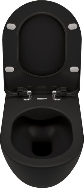 Deante Peonia vas wc cu capac soft-close agăţat fără margine negru mat CDEDNZPW