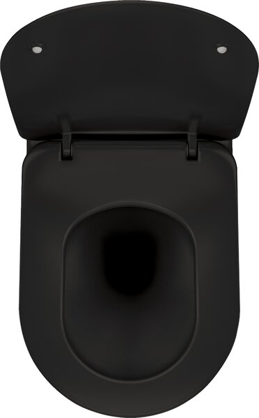 Deante Peonia vas wc cu capac soft-close agăţat fără margine negru mat CDEDNZPW