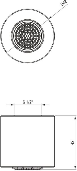 Deante Silia cap de duș 4.2x4.2 cm rotund crom NQS_030K