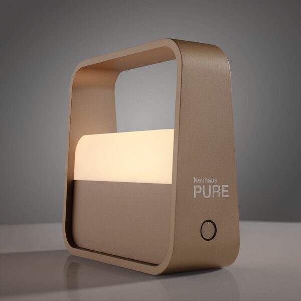 PURE Lampa de masă cu LED și baterie reîncărcabilă Go, bronz, aluminiu, reglabil, Bronz / Alamă Veche, Camera de zi / sufragerie, Aluminiu, Modern