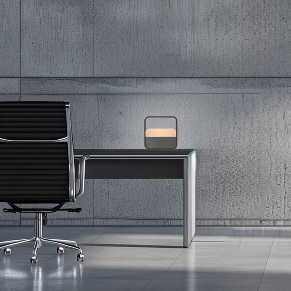 PURE Lampa de masă cu LED și baterie Go, gri, aluminiu, reglabil, Gri, Camera de zi / sufragerie, Aluminiu, Modern