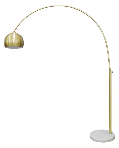 Lampadar din metal/marmura/plastic 205 cm alama/alb, 1 bec