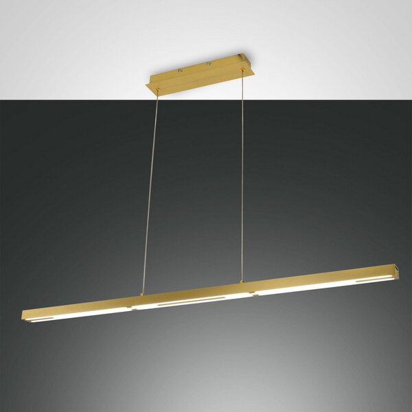 Fabas Luce Ling LED lumina pandantiv, alamă, uplight și downlight, dimmable, reglabil, Auriu / Alamă, Camera de zi / sufragerie, Metal, Modern