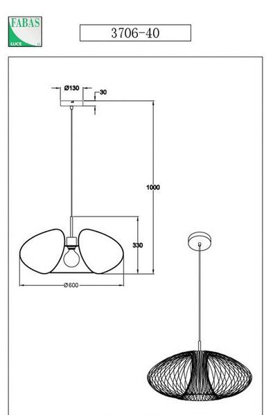 Fabas Luce Suspensie Fassa, finisaj auriu mat, Ø 60 cm, metal, reglabil, Auriu / Alamă, Camera de zi / sufragerie, Metal, Modern