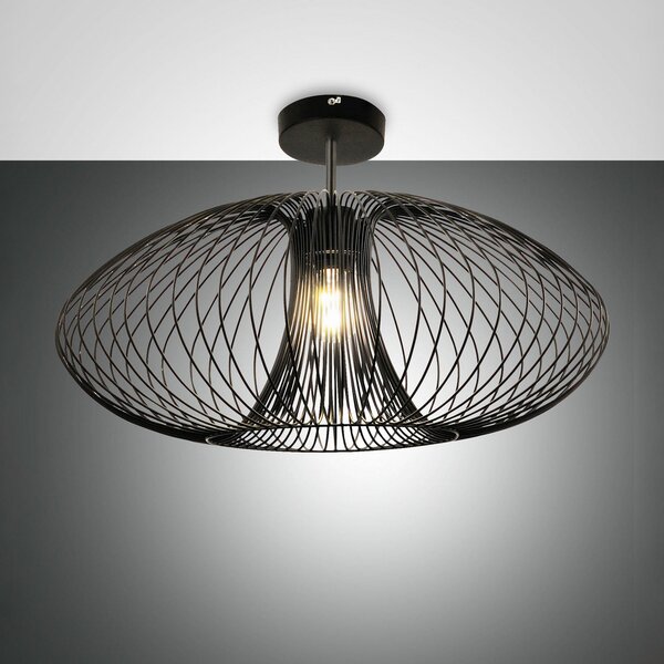 Fabas Luce Plafonieră Fassa, negru, Ø 60 cm, metal, reglabil, Negru, Camera de zi / sufragerie, Metal, Modern