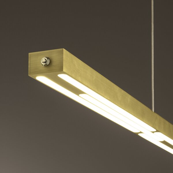 Fabas Luce Ling LED lumina pandantiv, alamă, uplight și downlight, dimmable, reglabil, Auriu / Alamă, Camera de zi / sufragerie, Metal, Modern