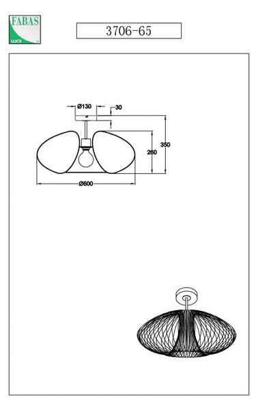 Fabas Luce Plafonieră Fassa, negru, Ø 60 cm, metal, reglabil, Negru, Camera de zi / sufragerie, Metal, Modern