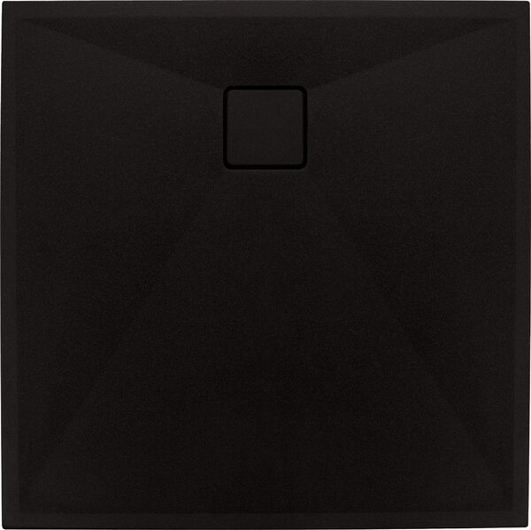 Deante Correo, cadă de duș pătrată din granit 90x90x3,5 cm, negru, KQR_N41B