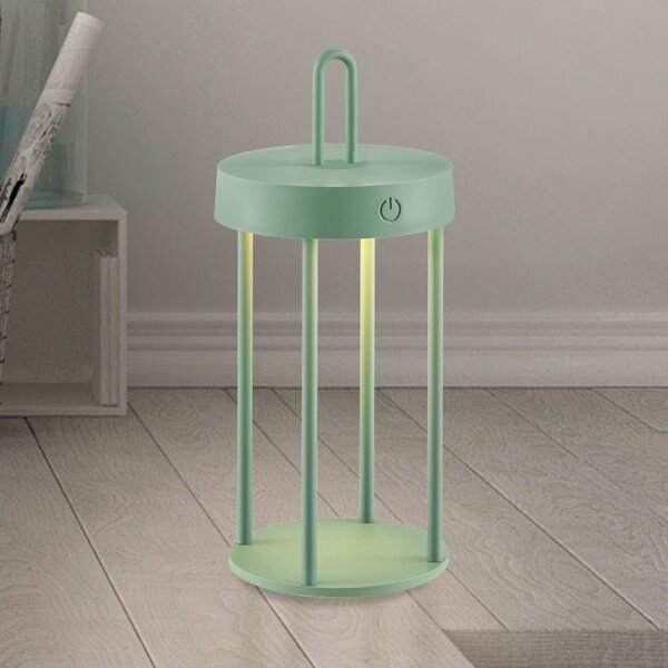 JUST LIGHT. GmbH Anselm LED lampă de masă reîncărcabilă, verde, 28 cm, fier, reglabil, Verde, Camera de zi / sufragerie, Metal, Modern