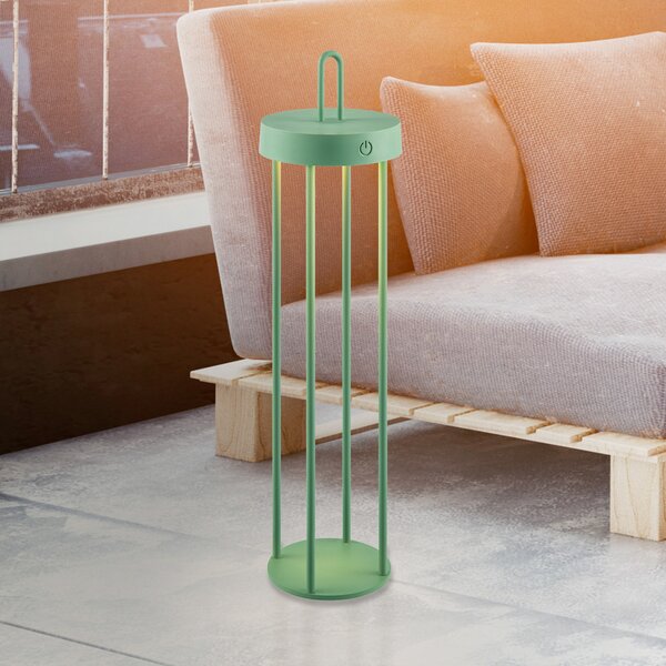 JUST LIGHT. GmbH Anselm LED lampă de masă reîncărcabilă, verde, 50 cm, fier, reglabil, Verde, Camera de zi / sufragerie, Metal, Modern