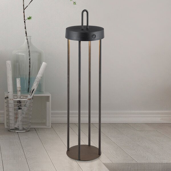 JUST LIGHT. GmbH Lampă de masă reîncărcabilă cu LED Anselm negru 50 cm fier, reglabil, Negru, Camera de zi / sufragerie, Metal, Modern
