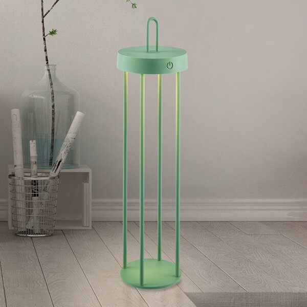 JUST LIGHT. GmbH Anselm LED lampă de masă reîncărcabilă, verde, 50 cm, fier, reglabil, Verde, Camera de zi / sufragerie, Metal, Modern