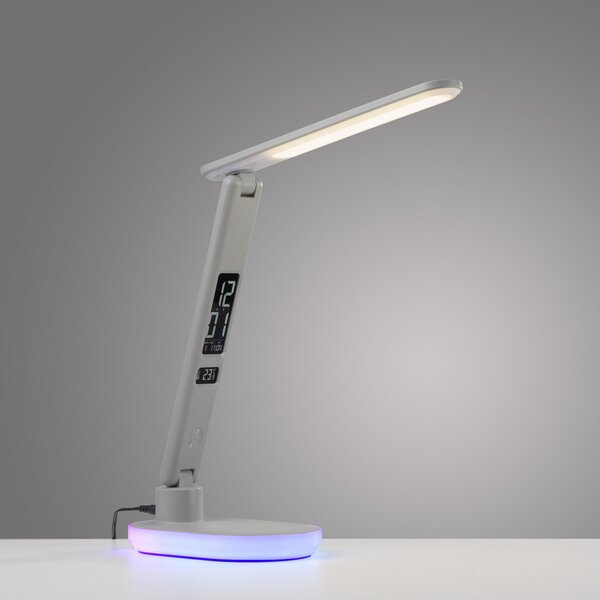 JUST LIGHT. GmbH Lampă de masă cu LED Tina, ABS, CCT, RGB, alb, reglabil, Alb, Studiu / Birou, Plastic