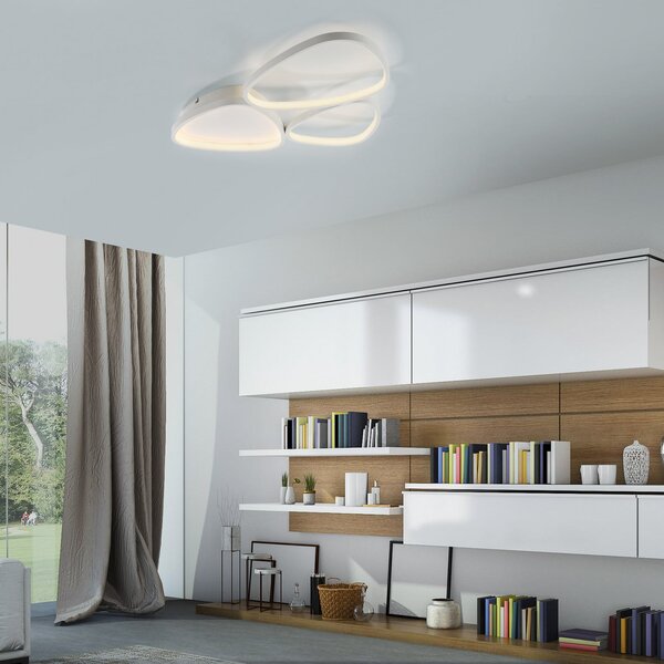 JUST LIGHT. GmbH Plafonieră LED Pebbles, albă, cu funcție de reglare, reglabil, Alb, Hol, Metal, Modern