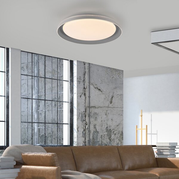 JUST LIGHT. GmbH Plafonieră Sati LED, plastic, gri, reglabil, Alb, Bucătărie, Plastic, Modern