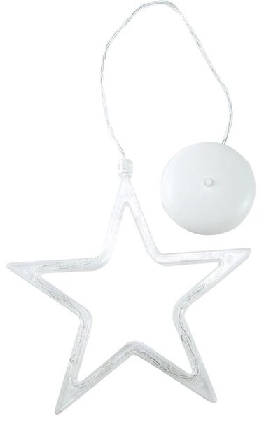 Decoratiune LED forma stea, pentru fereastra, lumina alb calda, alimentare baterii, 19 x 1 x 19 cm