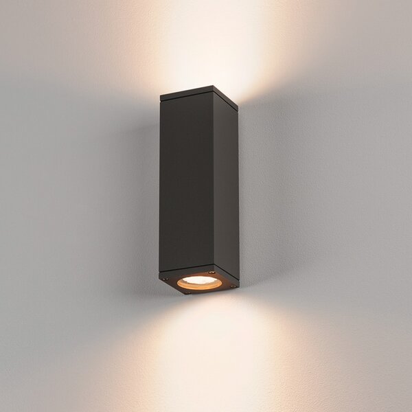SLV Theo lampă de perete pentru exterior, antracit, aluminiu, sus/jos, reglabil, Negru, Aluminiu, Modern