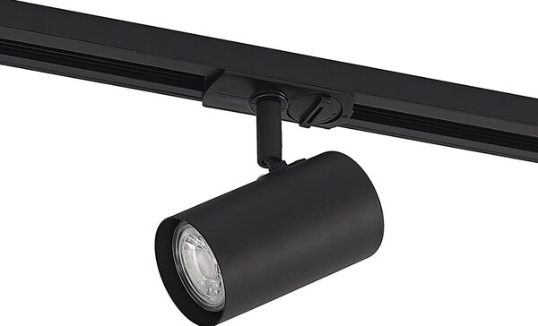 Lindby 1 bec Linaro, GU10, negru, reglabil, Negru, Camera de zi / sufragerie, Aluminiu, Modern