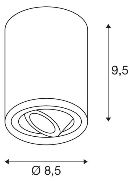 SLV Plafonieră Triledo, alb, aluminiu, Ø 10 cm, reglabil, Alb, Camera de zi / sufragerie, Aluminiu, Modern