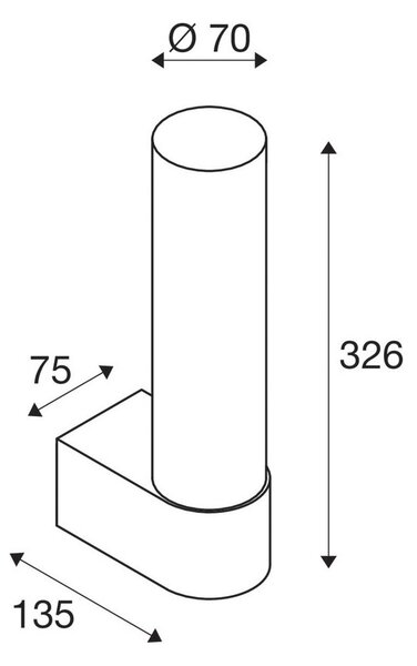Lampă de perete SLV, Lygant single, Crom, Baie, Aluminiu, Modern