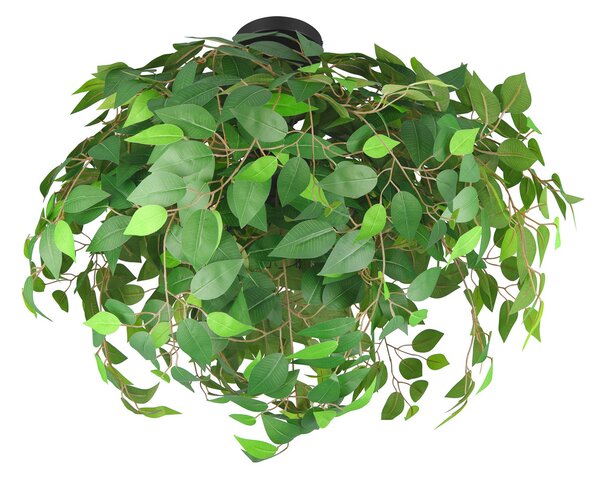 Reality Leuchten Plafonieră Leavy, negru/verde, Ø 70 cm, E14, 3 flacără, reglabil, Verde, Camera de zi / sufragerie, Plastic