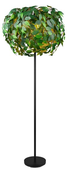 Reality Leuchten Leavy lampă de podea, negru/verde, înălțime 180 cm, 3 flacără, Negru, Camera de zi / sufragerie, Plastic