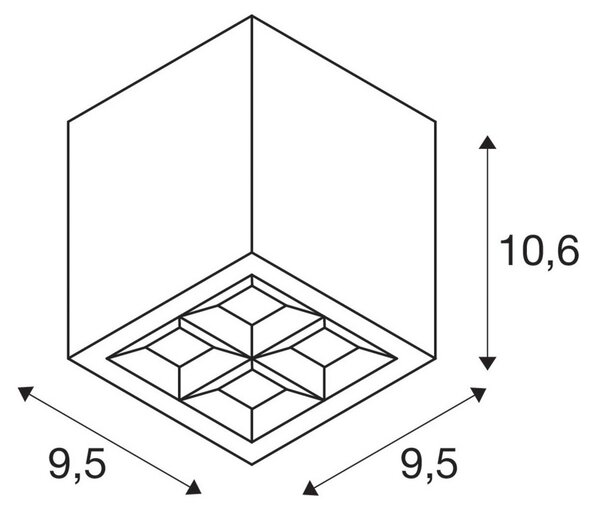 SLV Plafonieră LED S-Cube, antracit, aluminiu, lungime 9,5 cm, reglabil, Negru, Aluminiu, Modern