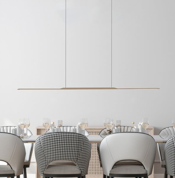 PURE LED lampă suspendată Suprafață, bronz 125 cm aluminiu 3.000 K, reglabil, Bronz / Alamă Veche, Camera de zi / sufragerie, Aluminiu, Modern