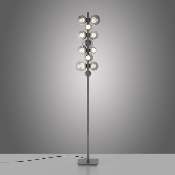 Lampadar PURE, Popup, reglabil, Gri, Camera de zi, Aluminiu, Modern