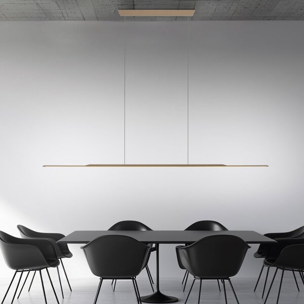 PURE LED lampă suspendată Suprafață, bronz 160 cm aluminiu 3.000 K, reglabil, Bronz / Alamă Veche, Camera de zi / sufragerie, Aluminiu, Modern